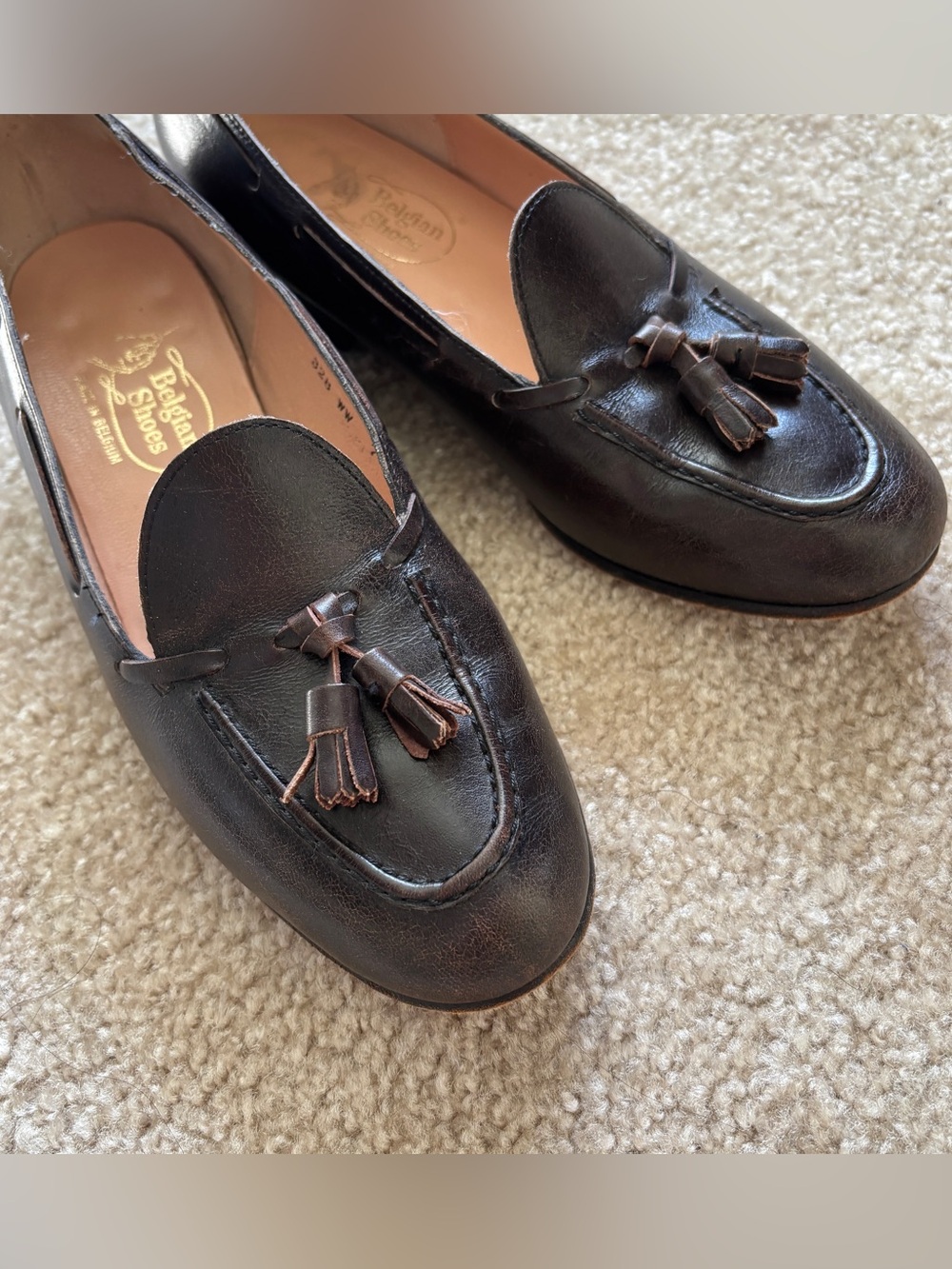 elgian Shoes Midinette Brown Leather Tassel Loafers Women’s 7 WW